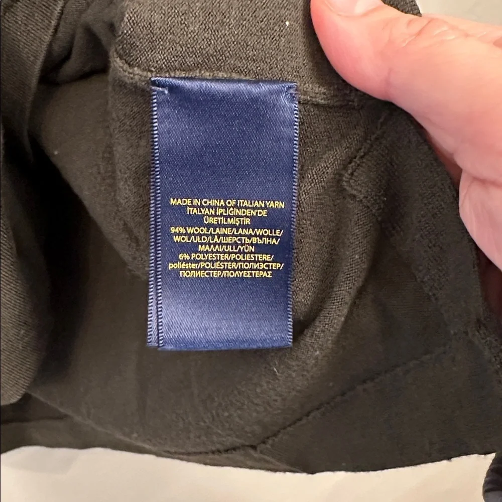 Ralph Lauren Wool Blend Long sleeve Polo charcoal Size X-large